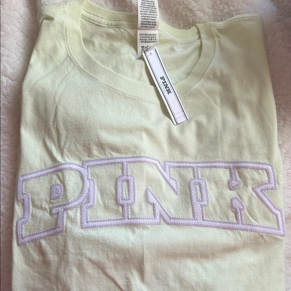 PINK Victoria's Secret Light Yellow Tee